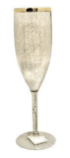 Taça de Champanhe com Borda e Glitter 190ml
