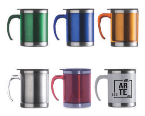 Caneca de Acrílico com Inox 400ml