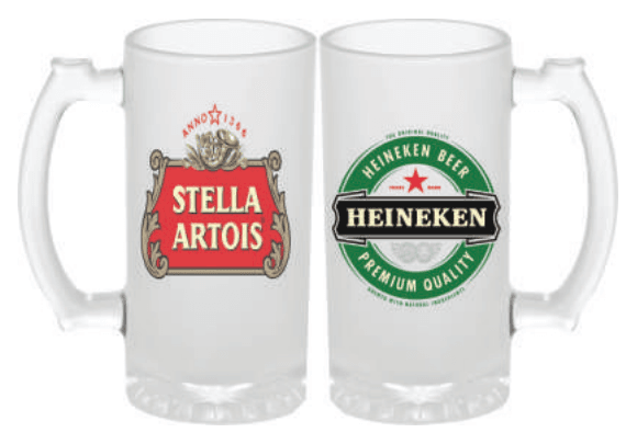 Caneca de Chopp de Vidro Jateado 475ml