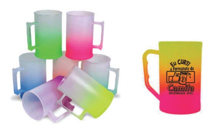 Caneca de Chopp Degrade ou Bicolor 400ml