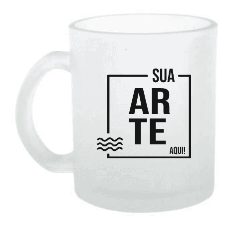 Caneca de Vidro Jateado 325ml