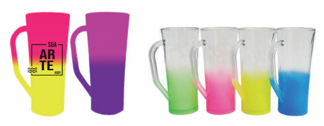 Caneca Slim Degrade ou Bicolor 400ml