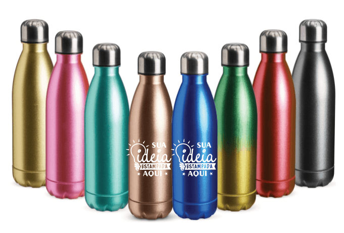 Garrafa Plástica Metalizada 700ml
