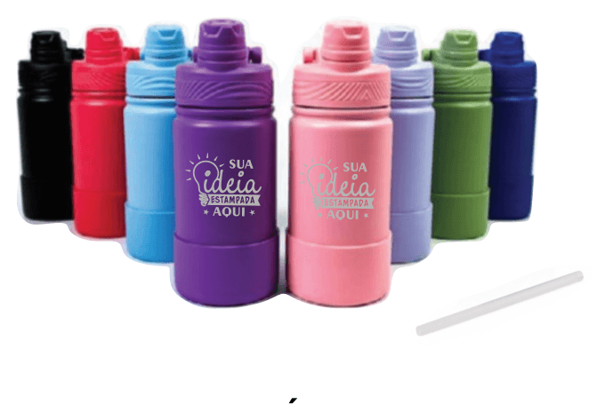 Garrafa Térmica 350ml com Dois Bicos e Canudo