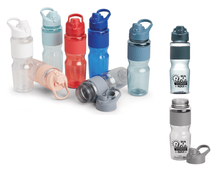 Squeeze Plástico 730ml com Luva Emborrachada