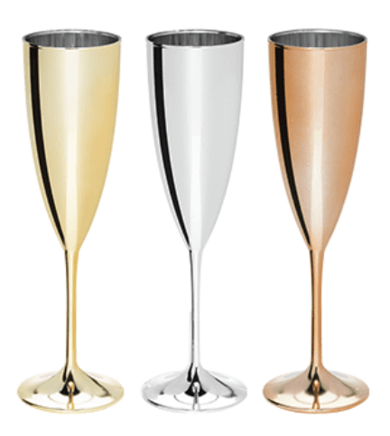 Taça de Champanhe Metalizada 190ml
