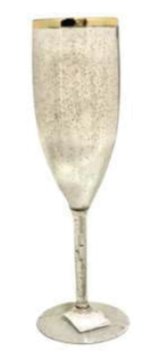 Taça de Champanhe com Borda e Glitter 190ml